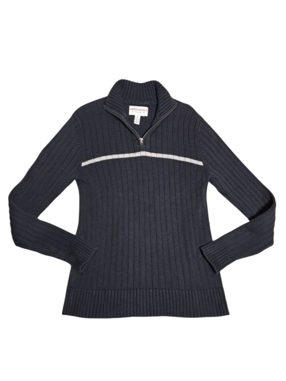 Vintage Aeropostale Y2k 90s Hong Kong Mock Neck Ribbed Sweater Women's Medium